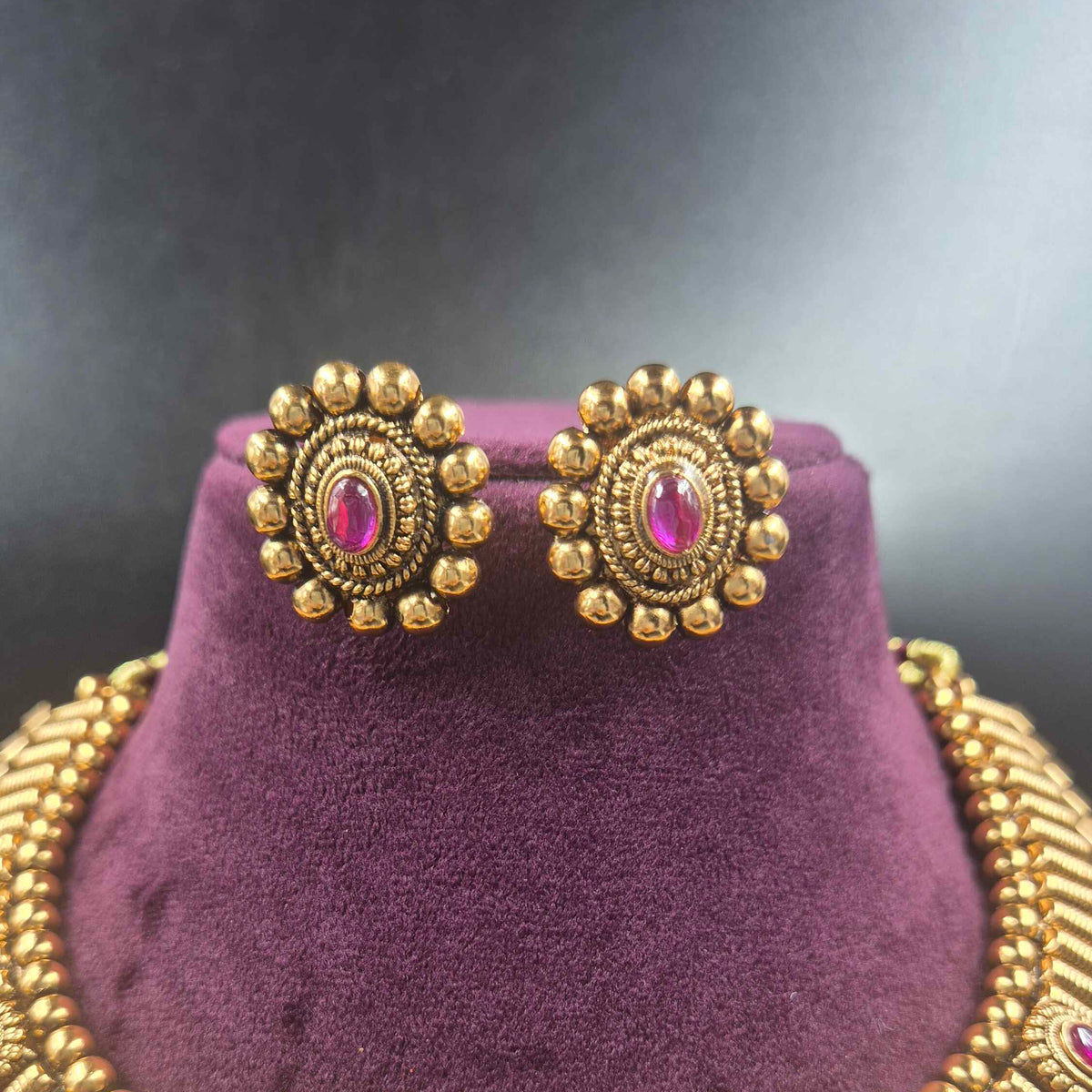 Match Stick Model Gold Choker Necklace | Traditional South Indian Jewellery