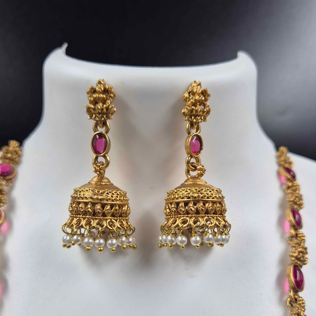 Ruby Kemp Stone Lakshmi Necklace