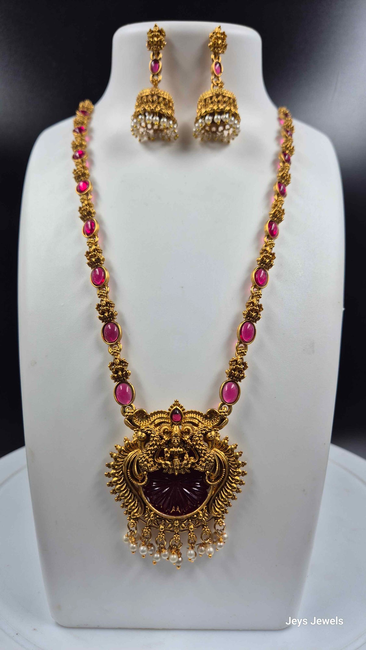 Ruby Kemp Stone Lakshmi Necklace