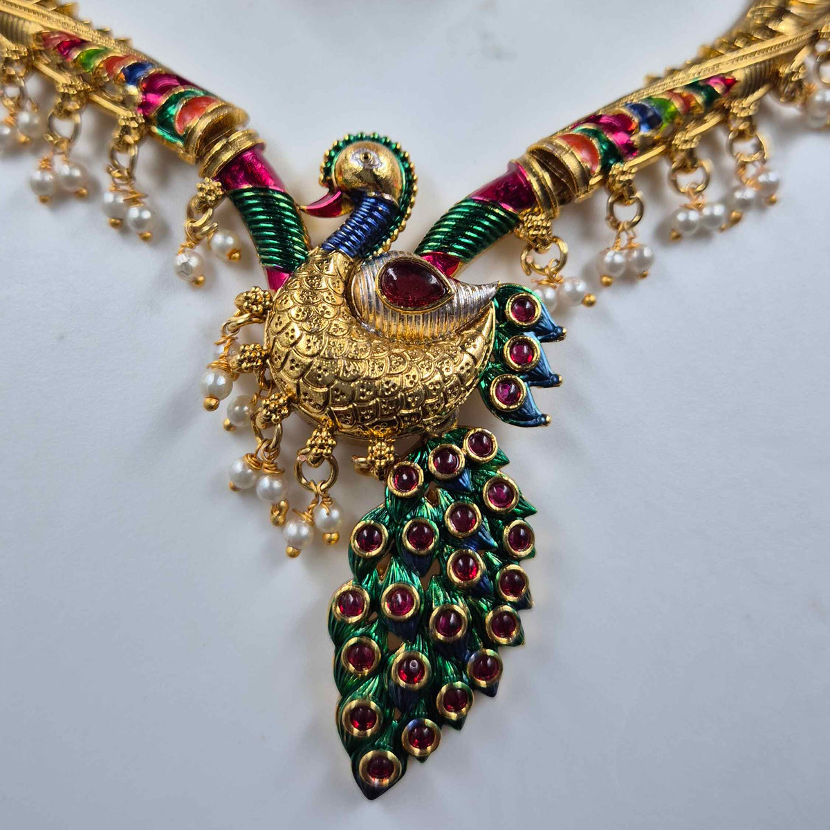 Peacock Design  Necklace & Jhumka Set