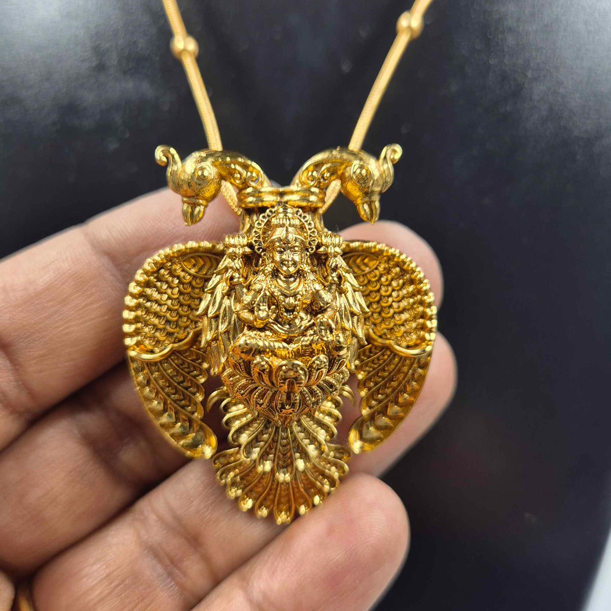 Double headed Garuda with lakshmi Pendant Necklace with Intricate Design