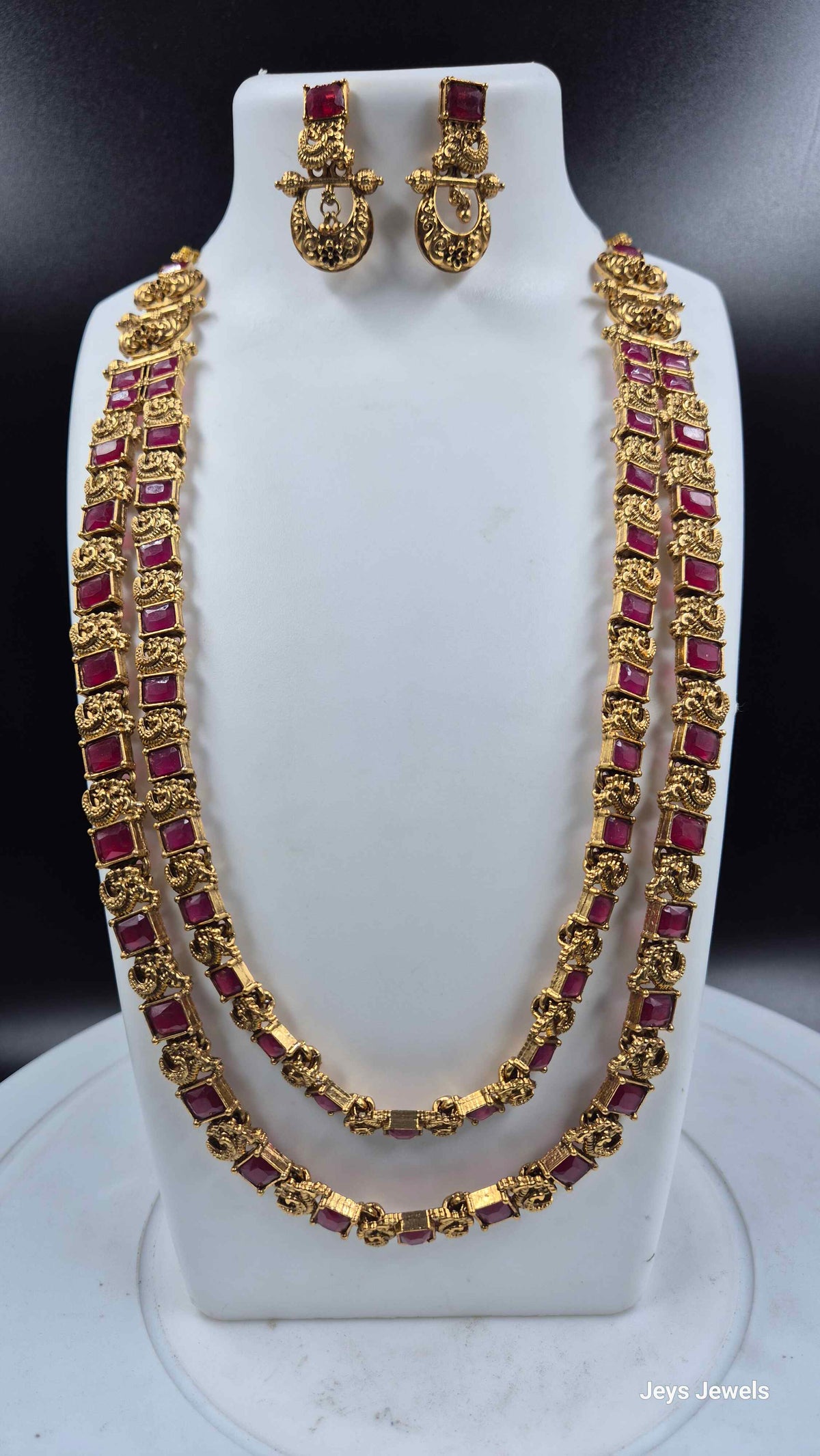 Double Layer Ruby Stone Haram  Set