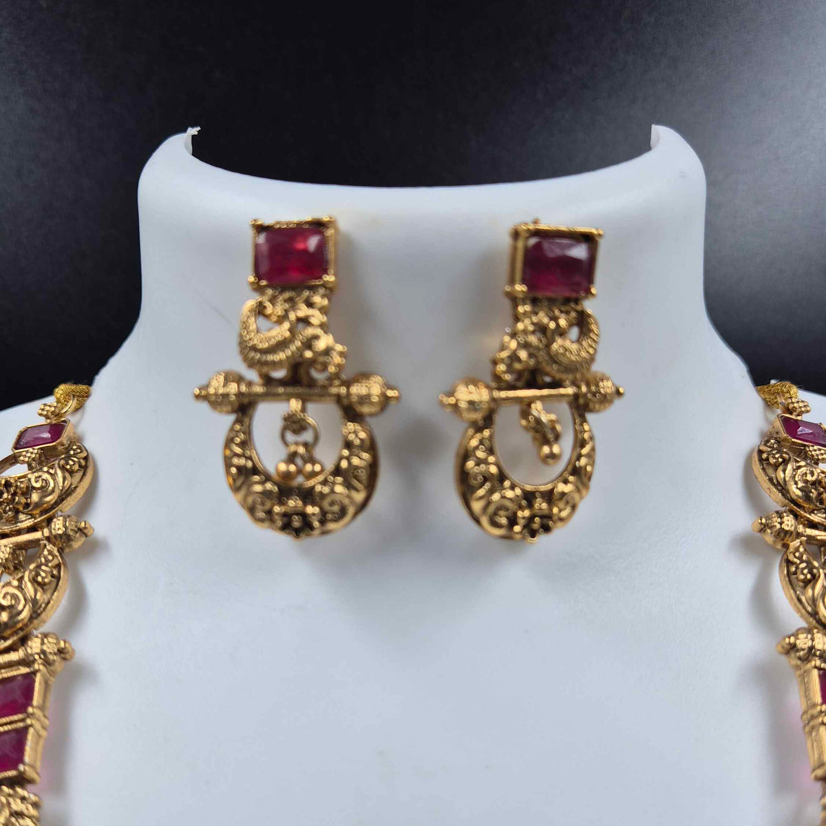Double Layer Ruby Stone Haram  Set