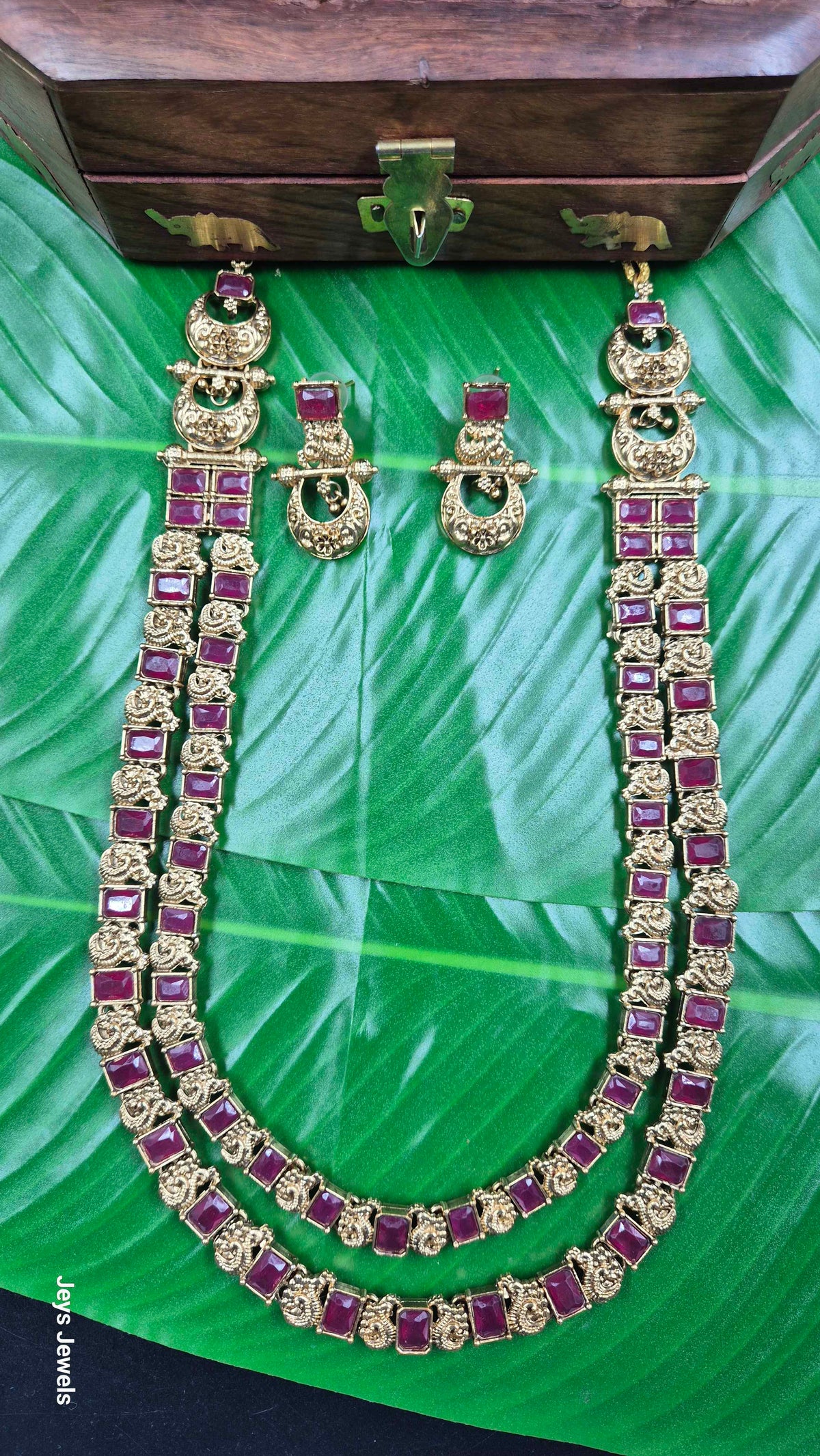 Double Layer Ruby Stone Haram  Set
