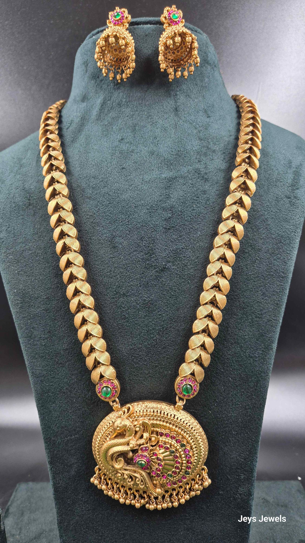 Non-Idol Peacock set with Ruby Green Stones