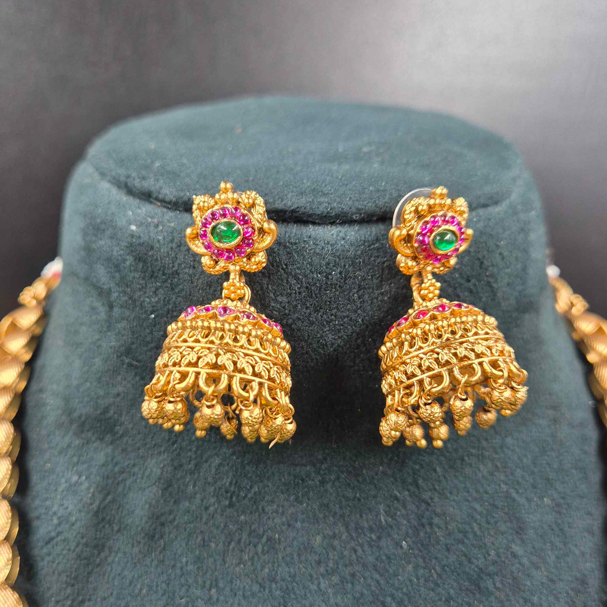 Non-Idol Peacock set with Ruby Green Stones