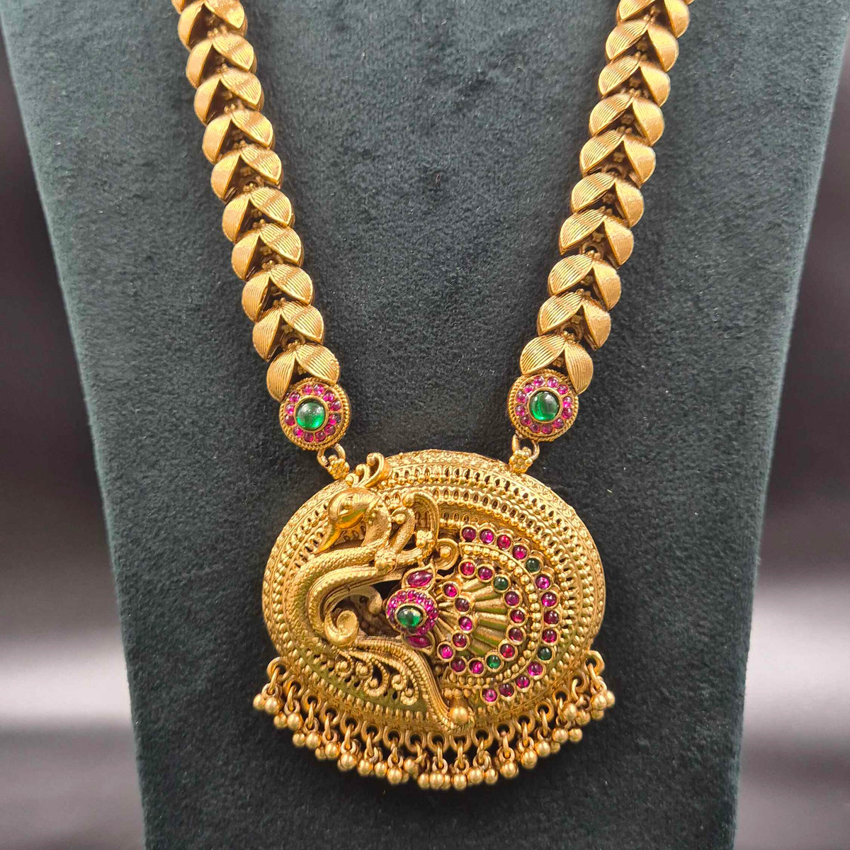 Non-Idol Peacock set with Ruby Green Stones