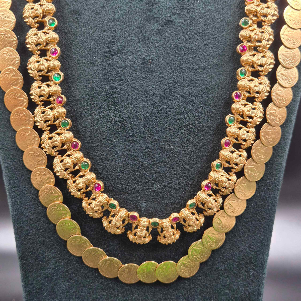 Double Layer Kasu Mala and Lakshmi pattern Set