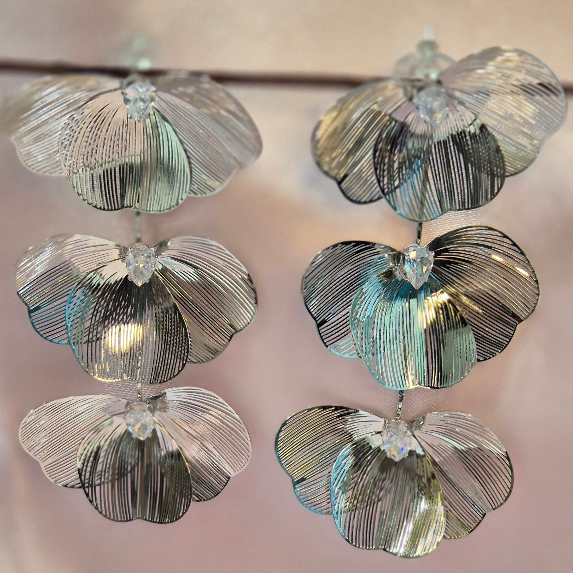 Korean Silver Flower Danglers