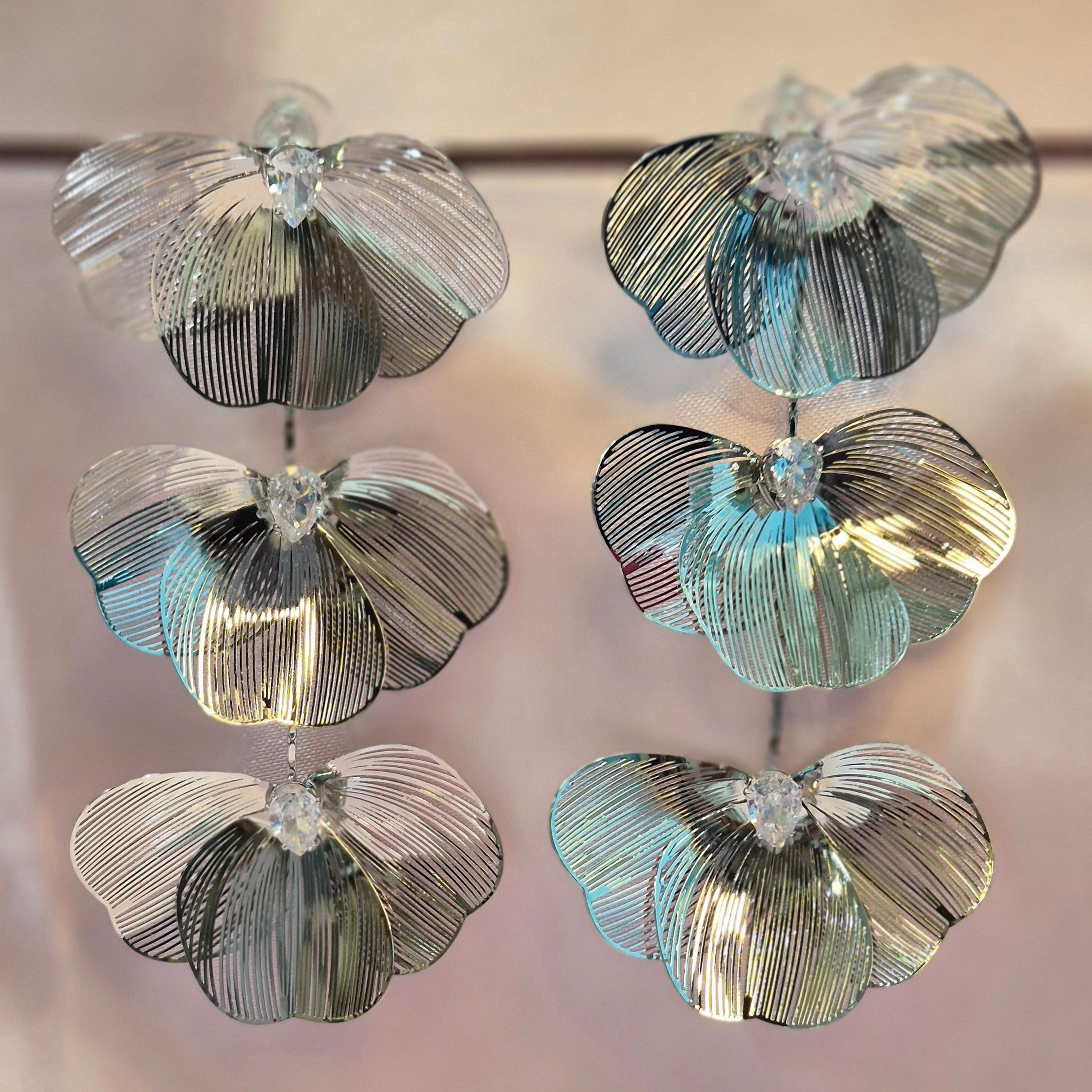 Korean Silver Flower Danglers