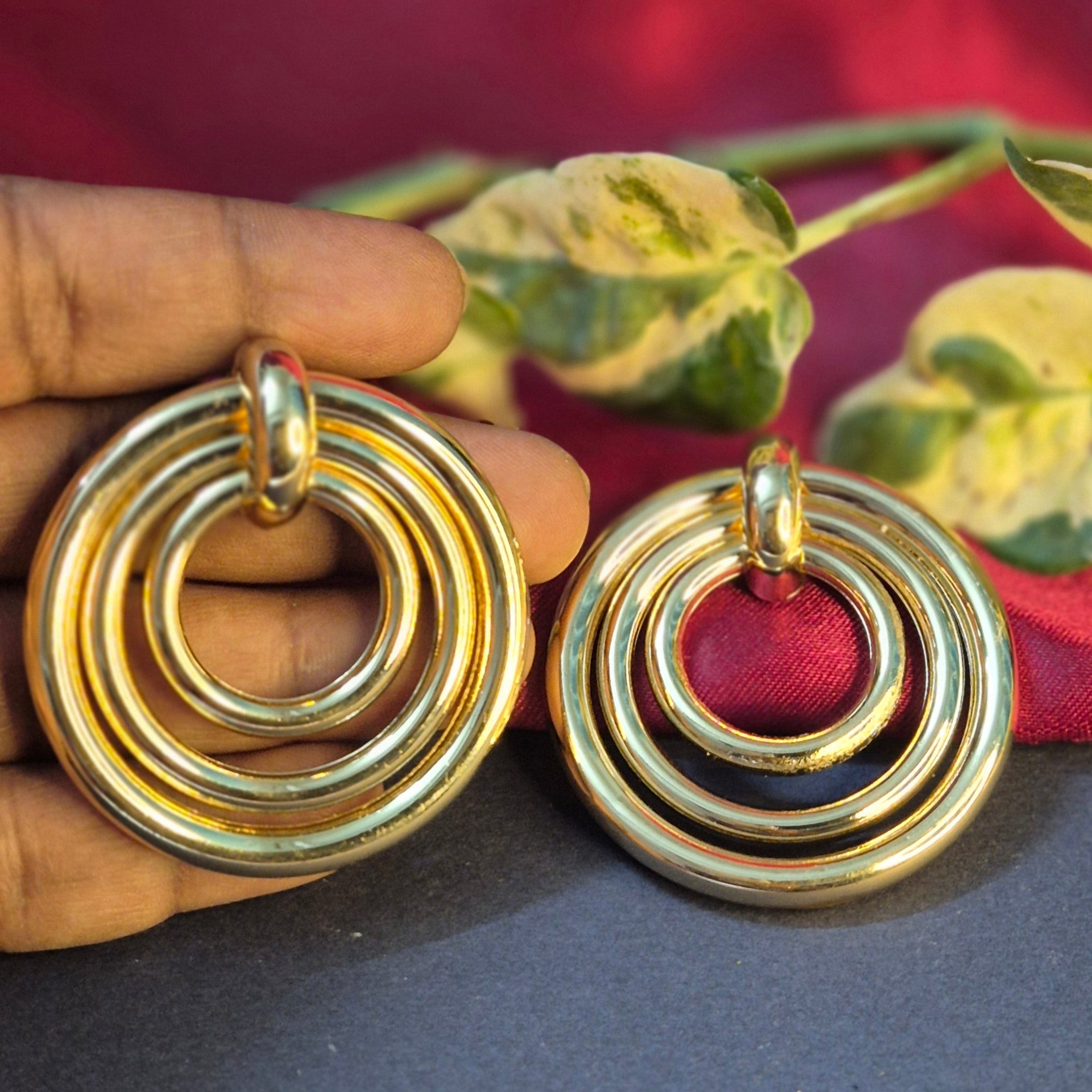 Anti Tarnish Concentric Circles Stud