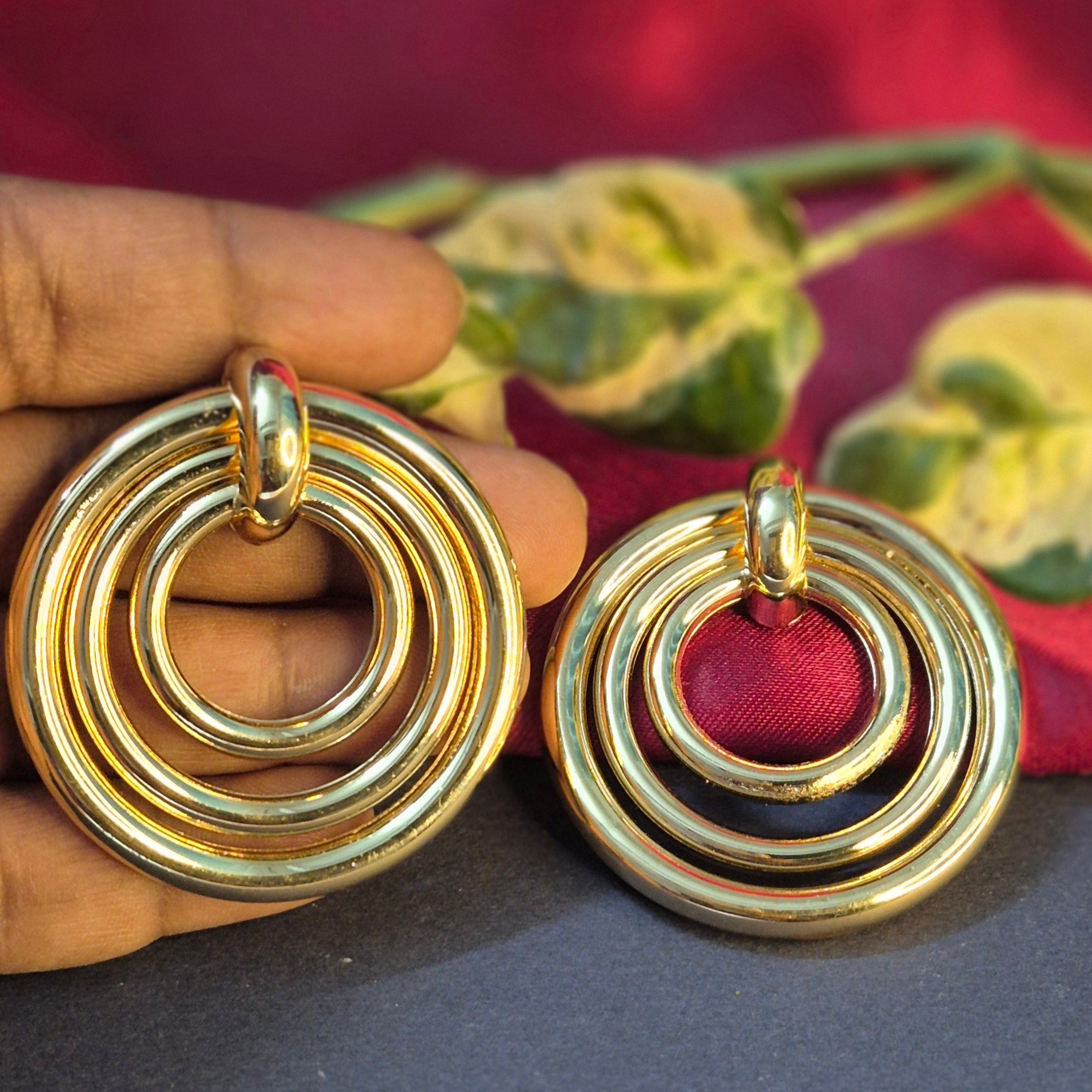 Anti Tarnish Concentric Circles Stud