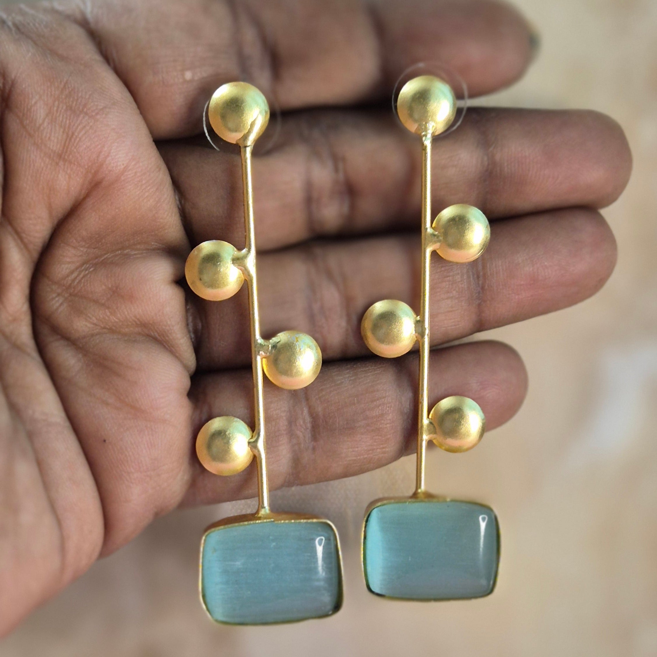 Anti Tarnish Turquoise Blue Stone