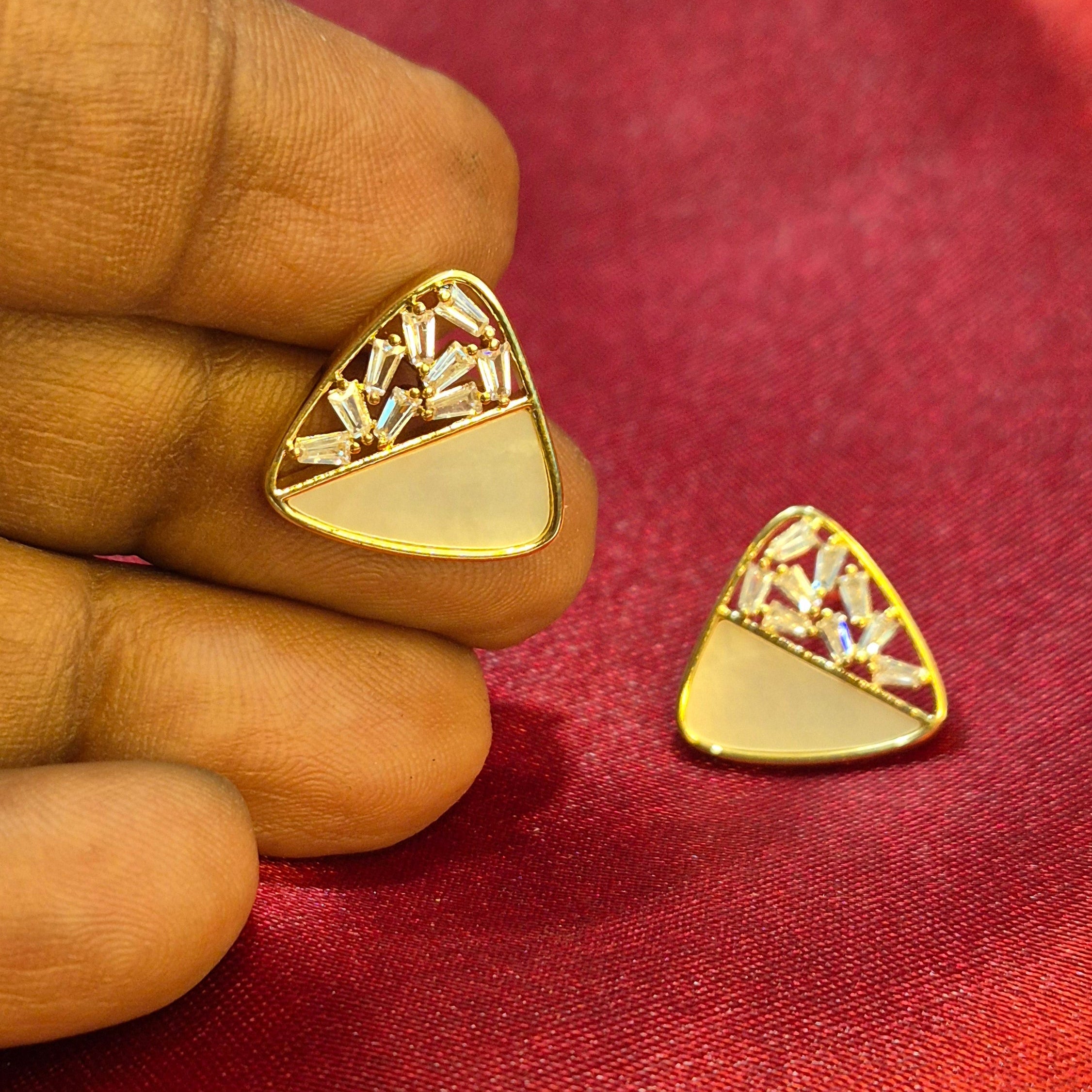 Korean Gold Triangle Shaped Stud