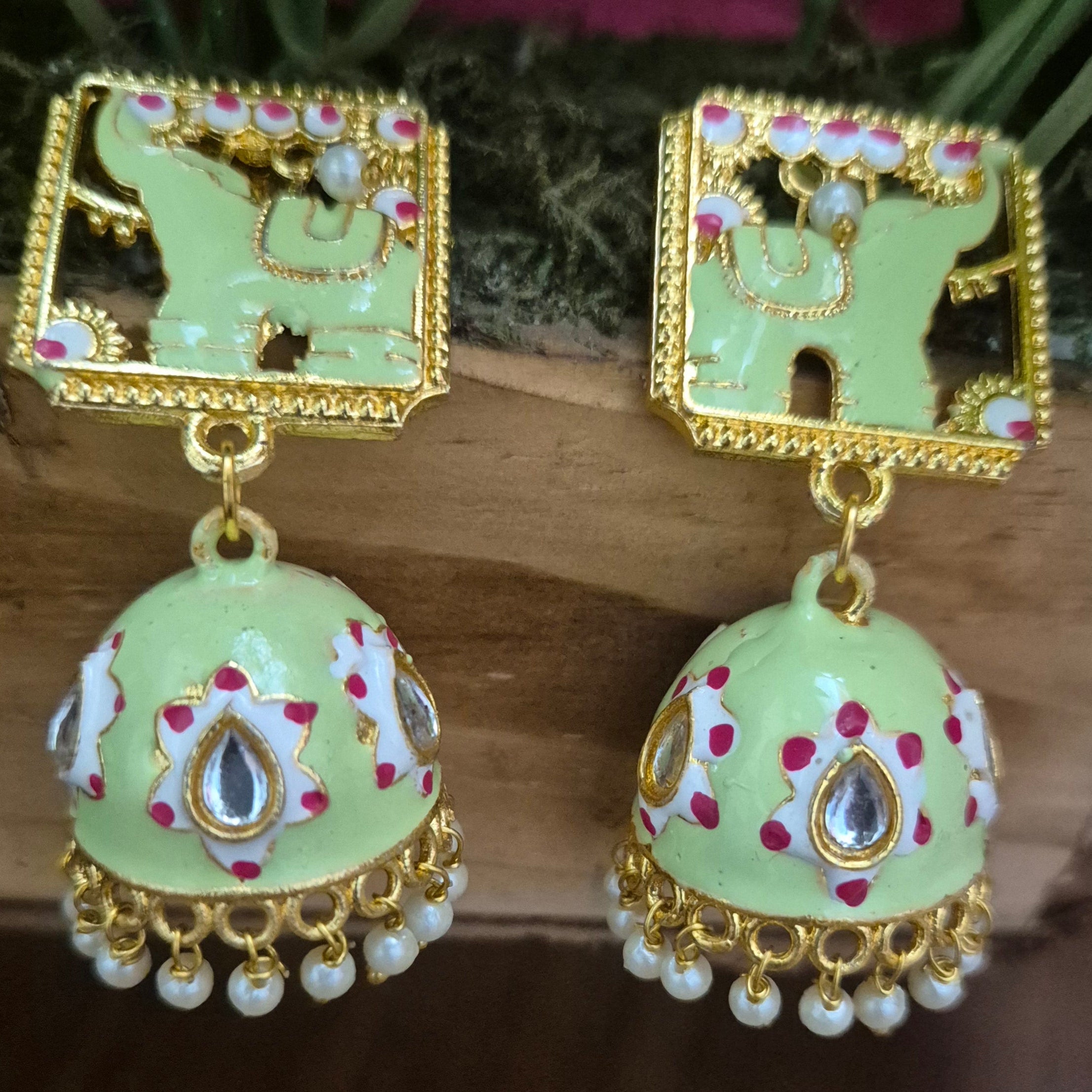 Meenakari Jhumkas