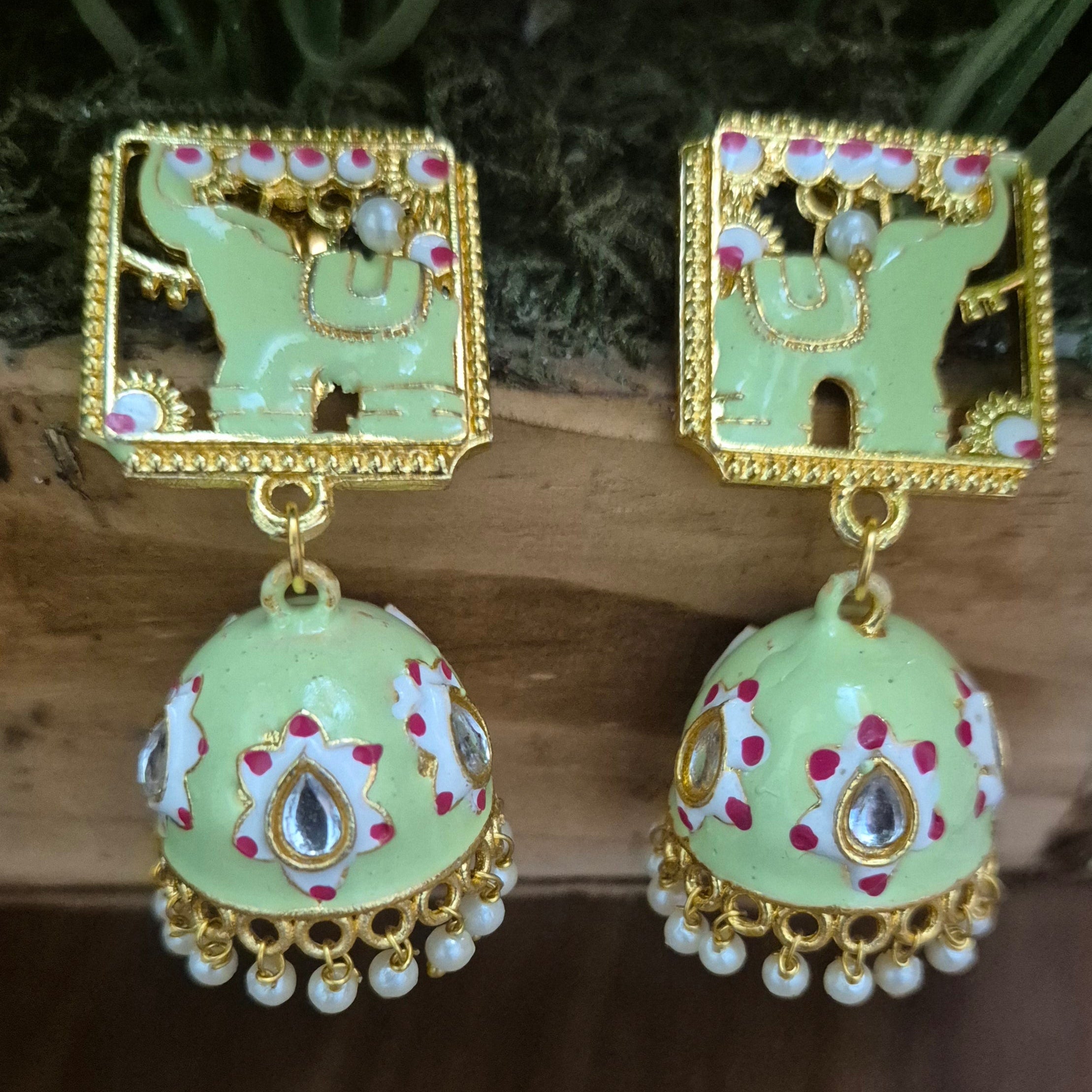 Meenakari Jhumkas