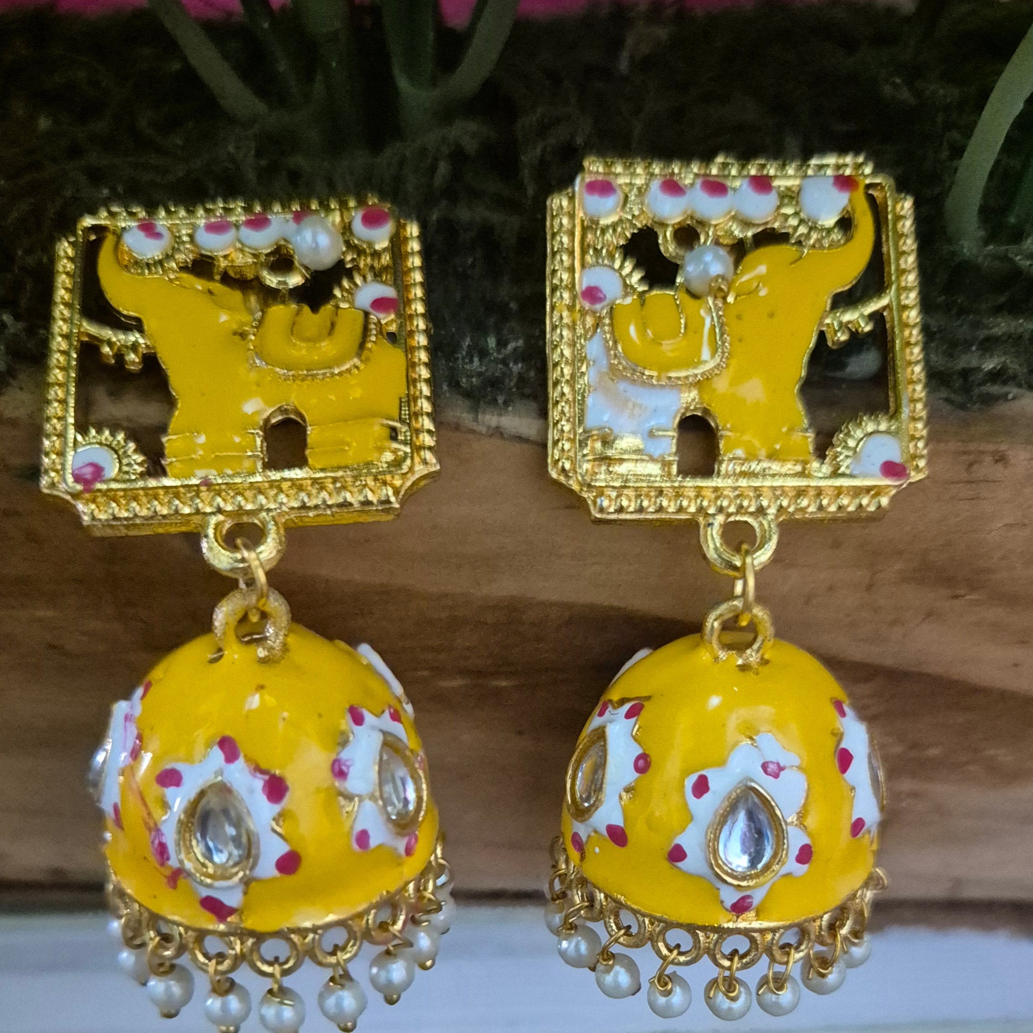 Meenakari Jhumkas