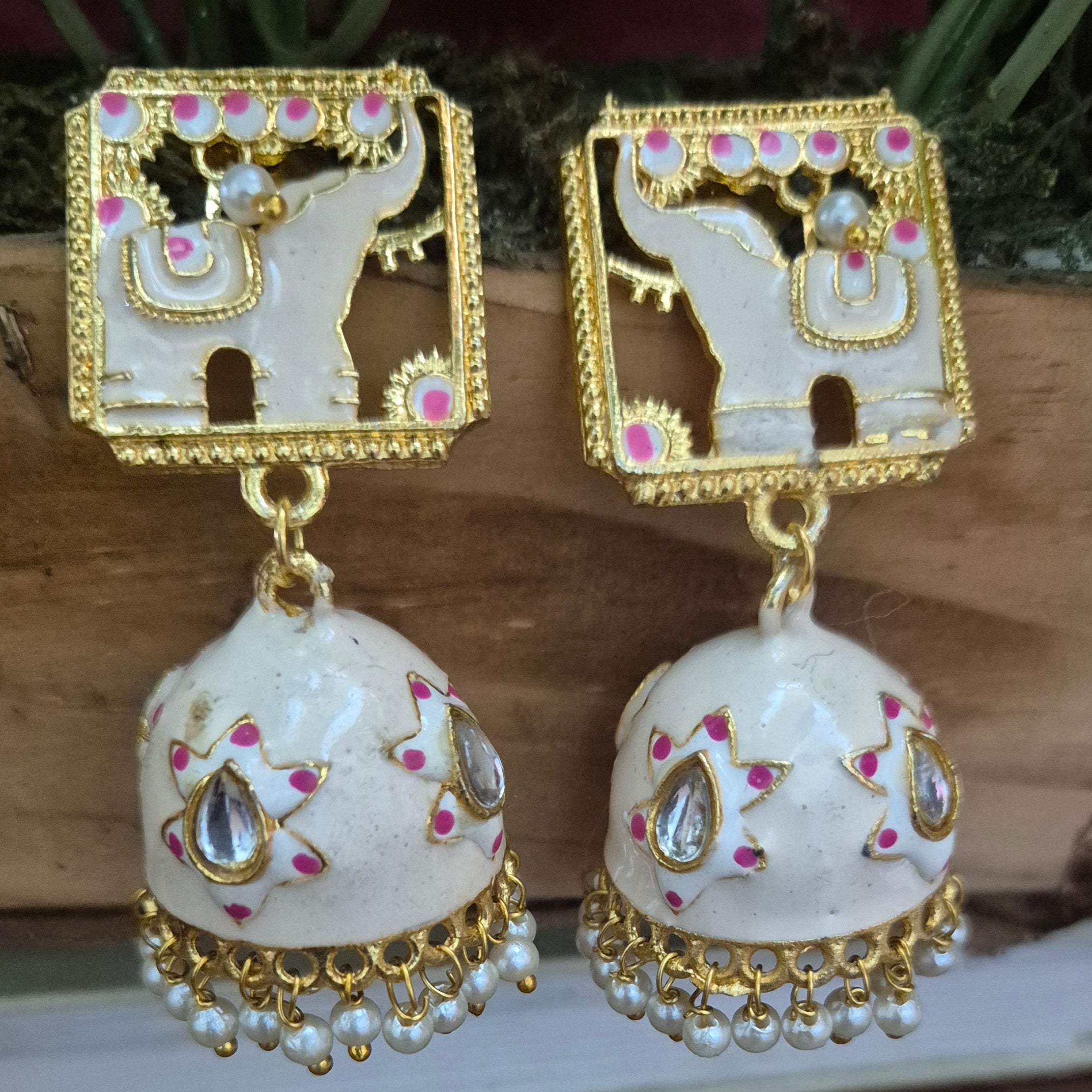 Meenakari Jhumkas
