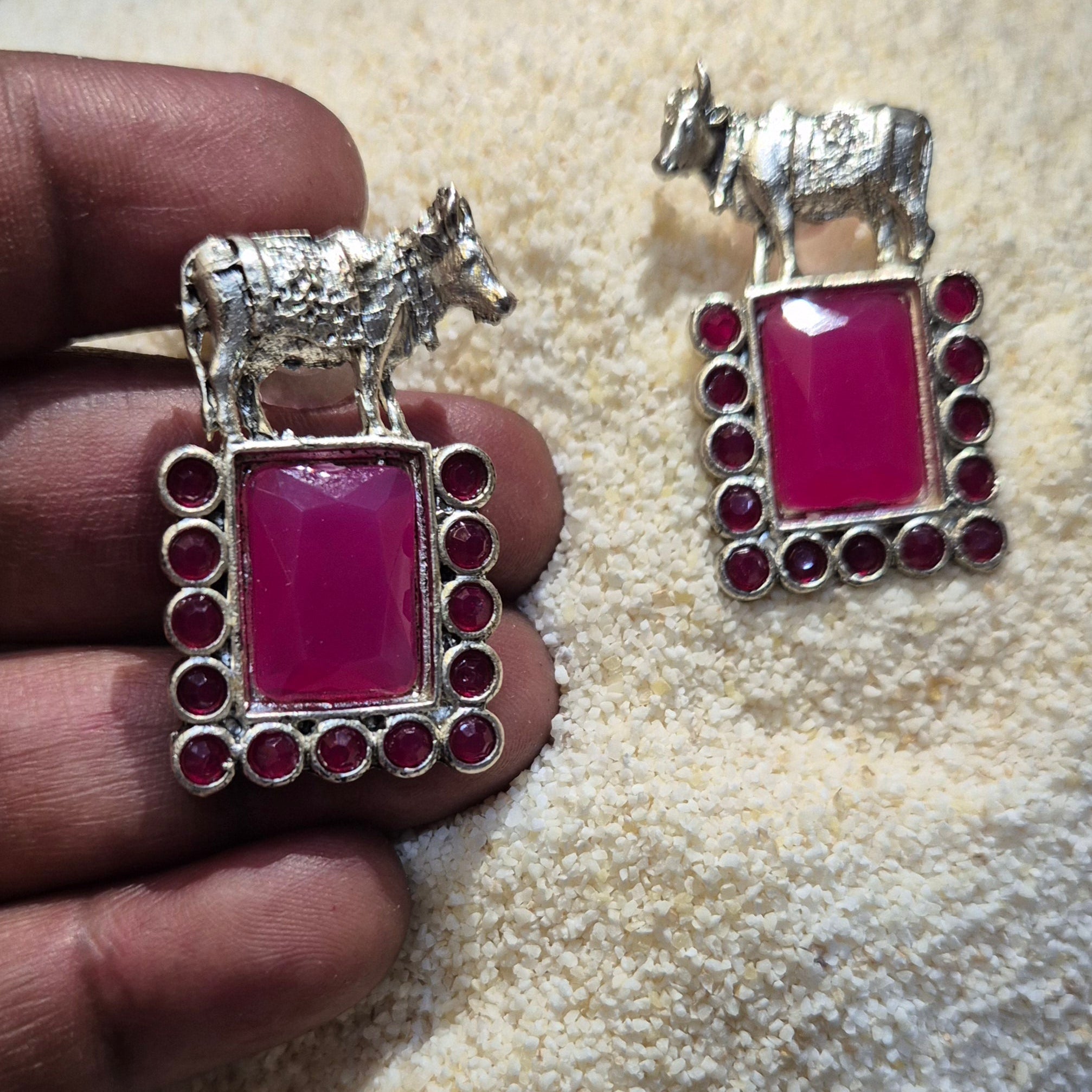 Oxidised Rose Stone,Top Nandhi