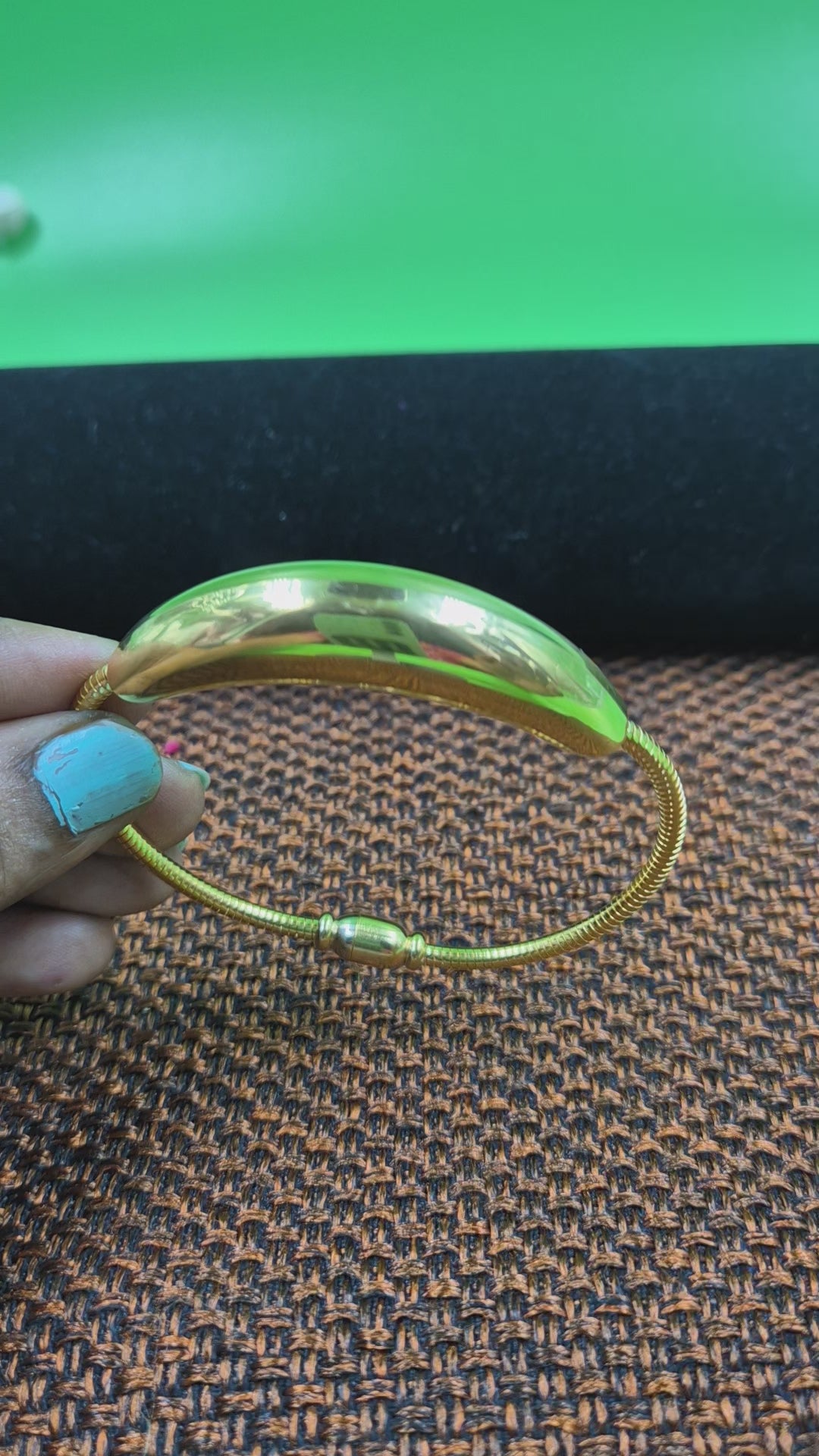 Classic Gold-Tone Plain,magnetic lock  Kada Bangle for Women | Minimalist Everyday Bracelet